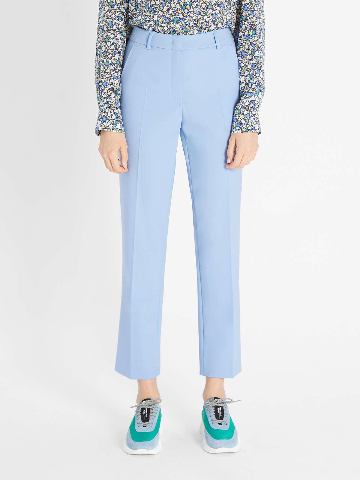 Womens Max Mara Trousers And Jeans | Woollen Cloth Trousers Sky Blue
