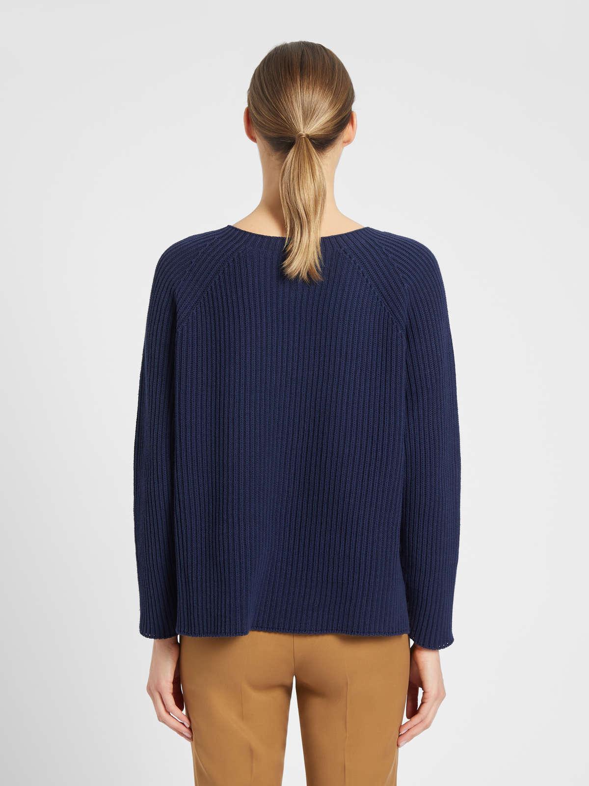Womens Max Mara Knitwear | Cotton Yarn Sweater Navy