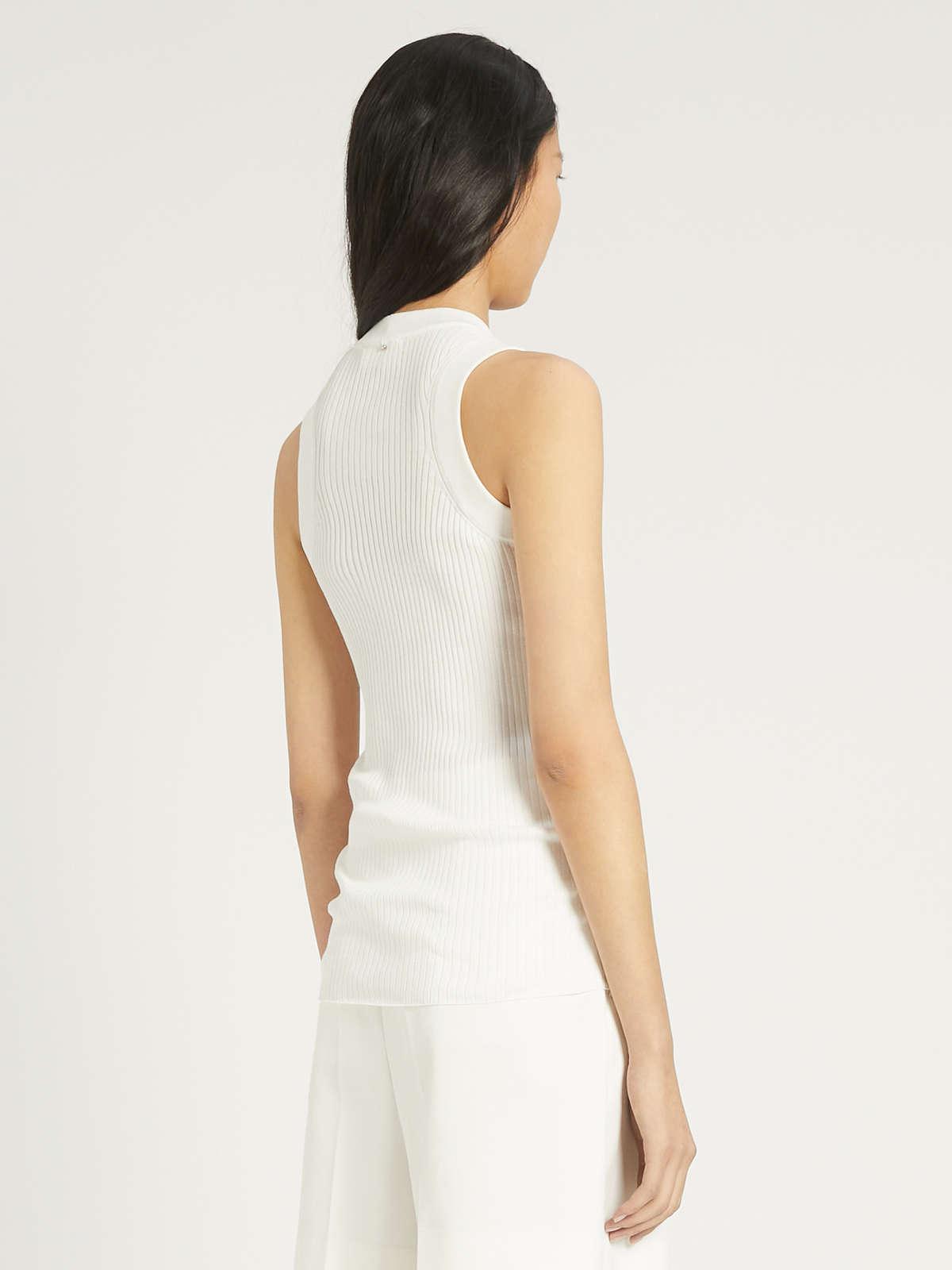 Womens Max Mara Knitwear | Fine-Rib Cotton Vest Top White