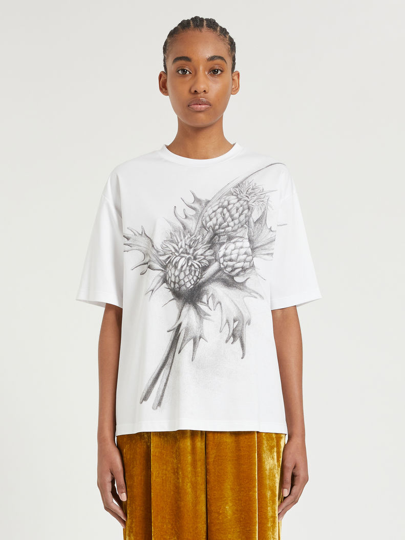 Womens Max Mara Tops And T-Shirts | Printed T-Shirt White