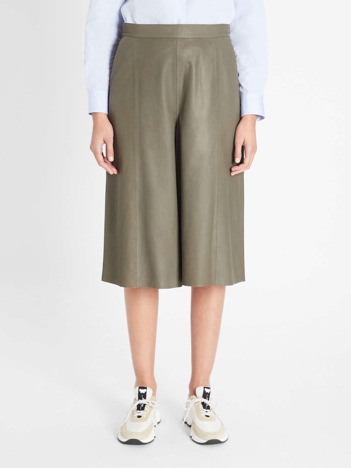 Womens Max Mara Skirts | Nappa Leather Culottes Dark Green