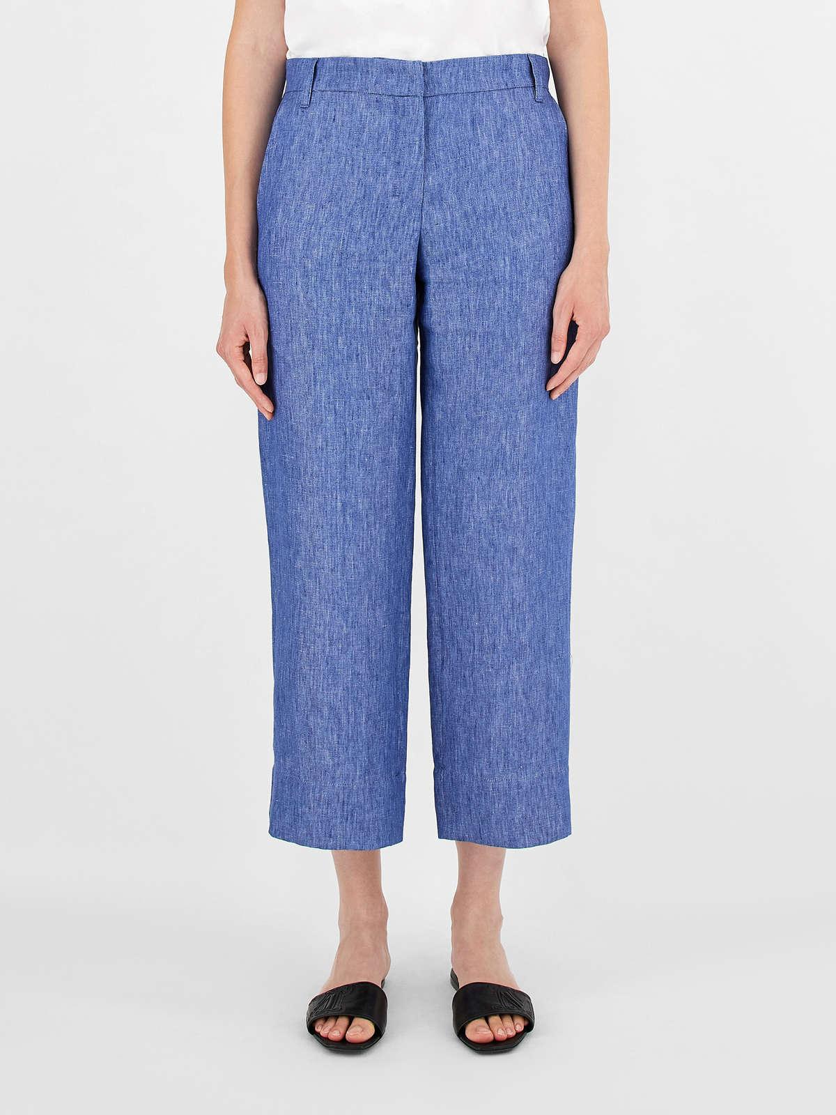 Womens Max Mara Trousers And Jeans | Faded-Look Linen Trousers Cornflower Blue