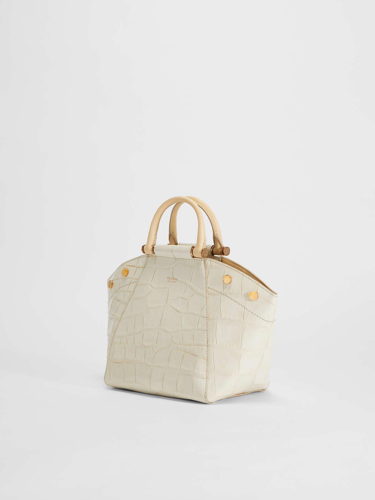 Womens Max Mara Handbags | Crocodile-Print Leather Bag White