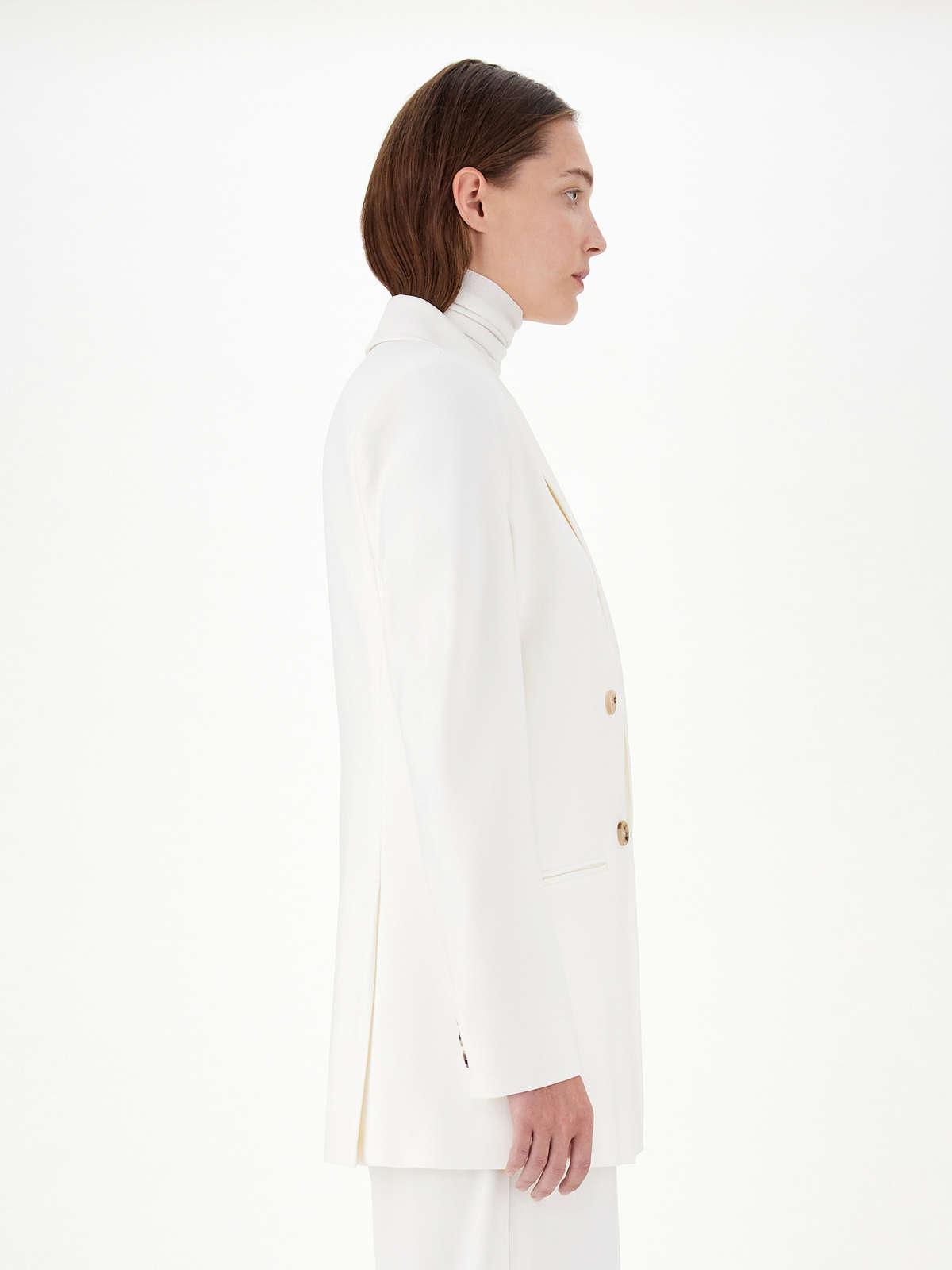 Womens Max Mara Jackets And Blazers | Double-Breasted Blazer In Stretch Wool Crêpe White